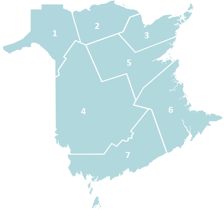 Map of NB