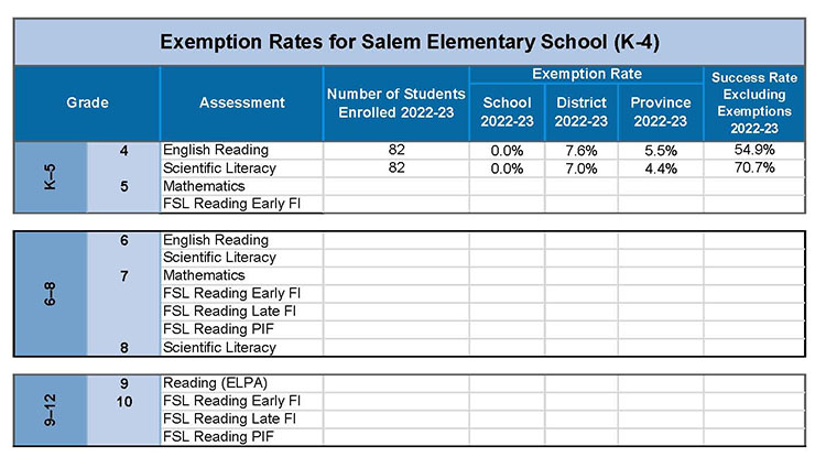 Salem Elementary School - Assessment Report